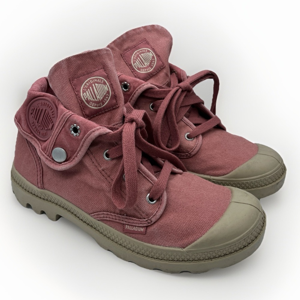 Palladium Baggy Low Canvas Sneakers Salmon Pink / Putty 8 Neutral Rare Color